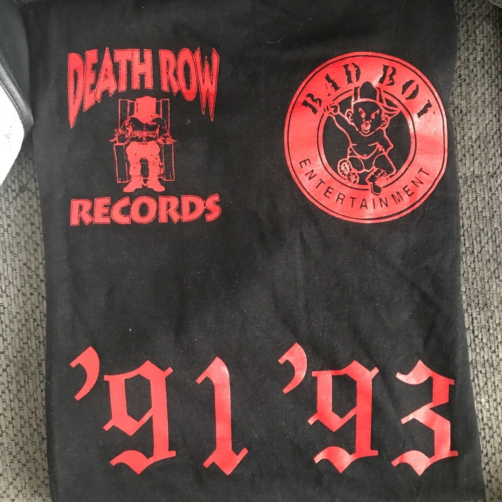 Death row vs Bad Boys black and red tee